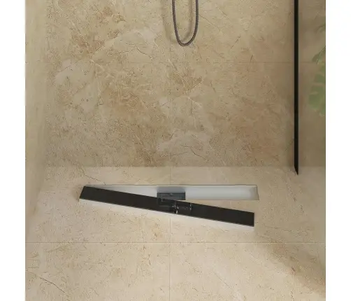 Duši Äravool Klaaskattega Must 70 Cm Roostevaba Teras 304