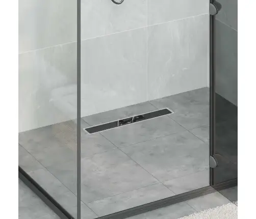 Duši Äravool Klaaskattega Must 50 Cm Roostevaba Teras 304