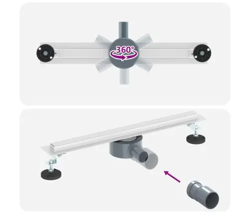 360° Dušivoolik Slim Mudeliga Hõbedane 50 Cm