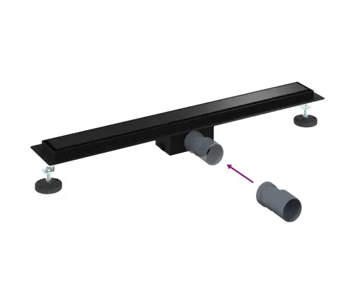 2 Viename Dušo Nutekėjimas Juoda 70 Cm Nerūdijantis Plienas 304