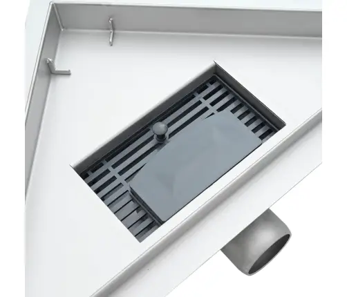 2 Ühes Kolmnurkne Dušši Äravool Hõbedane 25 X 25 Cm