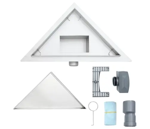 2 Ühes Kolmnurkne Dušši Äravool Hõbedane 25 X 25 Cm