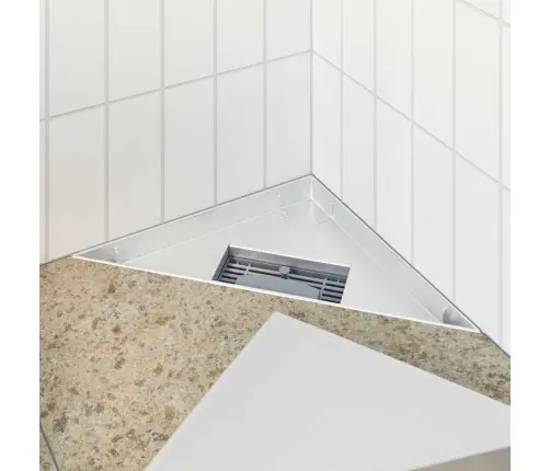 2 Ühes Kolmnurkne Dušši Äravool Hõbedane 25 X 25 Cm