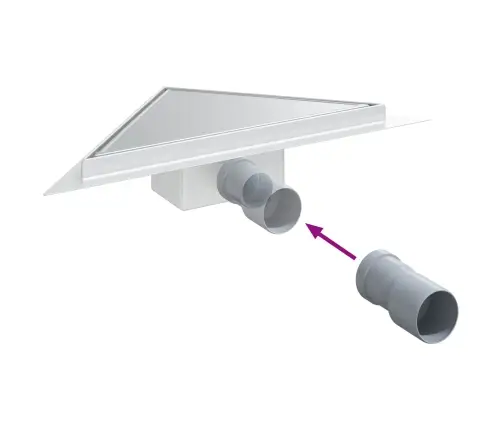 2 Ühes Kolmnurkne Dušši Äravool Hõbedane 25 X 25 Cm