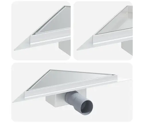 2 Ühes Kolmnurkne Dušši Äravool Hõbedane 25 X 25 Cm