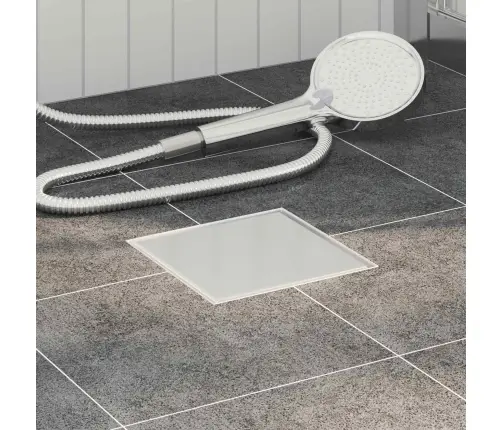 2 Vienā Dušas Drenāža Sudraba 15 X 15 Cm Vidaxl