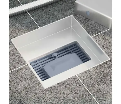 2 Vienā Dušas Drenāža Sudraba 15 X 15 Cm Vidaxl