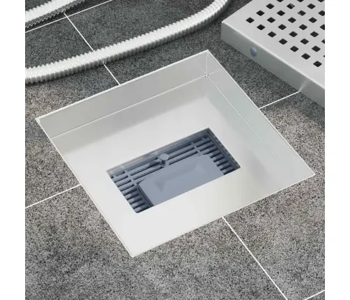 2 Vienā Dušas Drenāža Sudraba 20 X 20 Cm Vidaxl