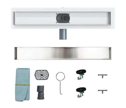 Dušas Noteka 2-In-1 Ar 360° Sūkni Sudraba 50 Cm Vidaxl