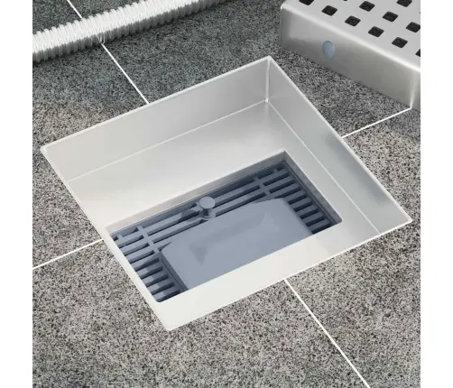 2 Vienā Dušas Drenāža Sudraba 15 X 15 Cm Vidaxl