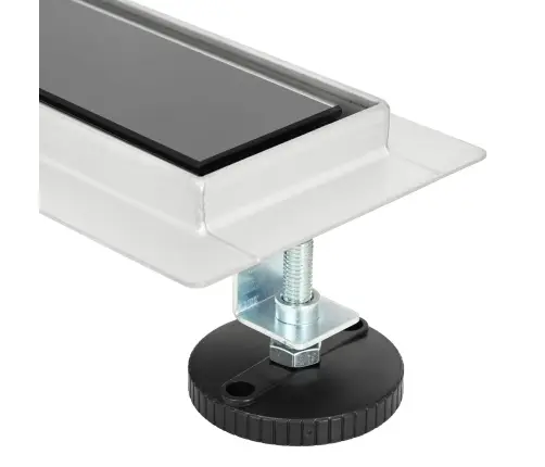 Duša Noteka Ar Stikla Vāku Un 360° Sifonu Melna 80 Cm Vidaxl