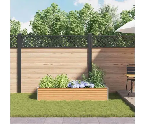 Augstā Puķu Kaste Gaiši Brūns 195 X 100 X 36 Cm Cinkots Tērauds Vidaxl