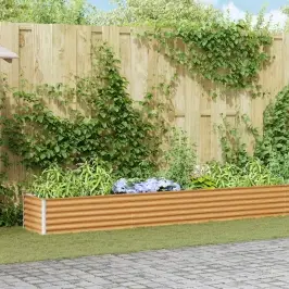 Augstā Puķu Kaste Gaiši Brūns 775 X 50 X 36 Cm Cinkots Tērauds Vidaxl