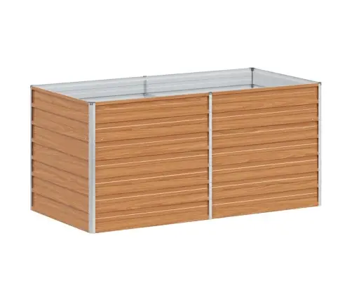 Augstā Puķu Kaste Gaiši Brūns 160 X 80 X 77 Cm Cinkots Tērauds Vidaxl