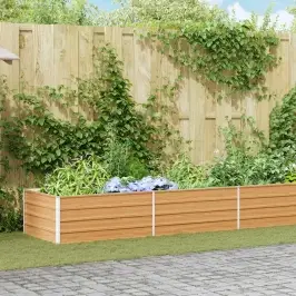 Augstā Puķu Kaste Gaiši Brūns 600 X 80 X 45 Cm Cinkots Tērauds Vidaxl