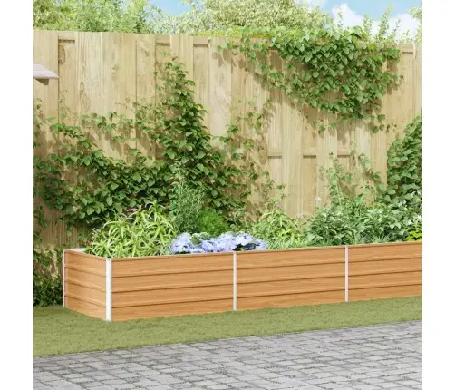 Augstā Puķu Kaste Gaiši Brūns 600 X 80 X 45 Cm Cinkots Tērauds Vidaxl