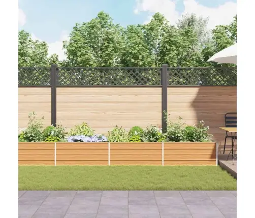 Augstā Puķu Kaste Gaiši Brūns 600 X 80 X 45 Cm Cinkots Tērauds Vidaxl