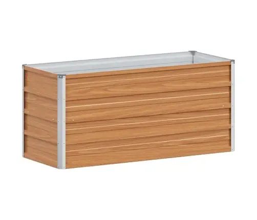 Augstā Puķu Kaste Gaiši Brūns 100 X 40 X 45 Cm Cinkots Tērauds Vidaxl