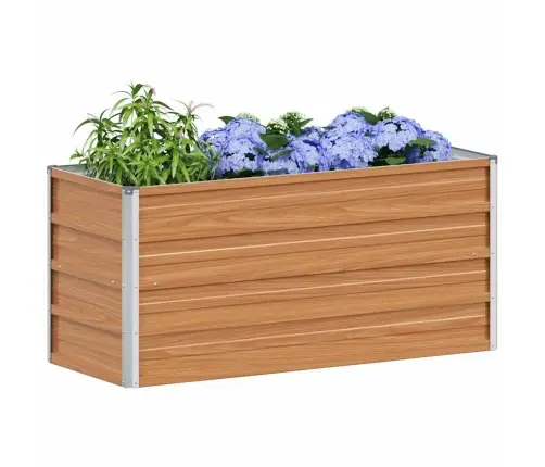 Augstā Puķu Kaste Gaiši Brūns 100 X 40 X 45 Cm Cinkots Tērauds Vidaxl