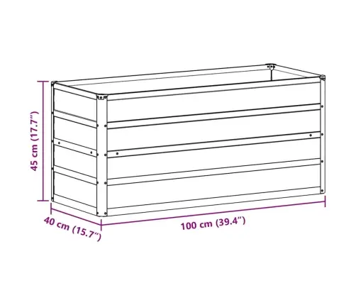 Augstā Puķu Kaste Gaiši Brūns 100 X 40 X 45 Cm Cinkots Tērauds Vidaxl