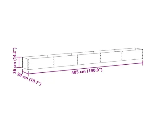 Augstā Puķu Kaste Gaiši Brūns 485 X 50 X 36 Cm Cinkots Tērauds Vidaxl