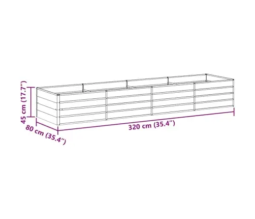 Paaukštinta Sodo Lova Šviesiai Rudas 320 X 80 X 45 Cm