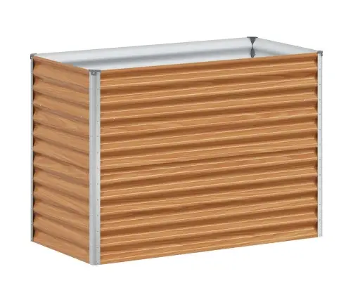 Augstā Puķu Kaste Gaiši Brūns 98 X 50 X 68 Cm Cinkots Tērauds Vidaxl