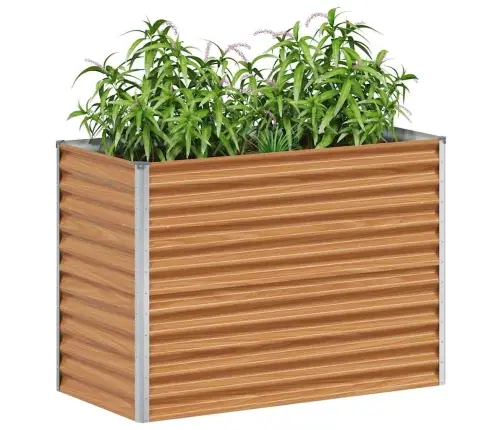 Augstā Puķu Kaste Gaiši Brūns 98 X 50 X 68 Cm Cinkots Tērauds Vidaxl