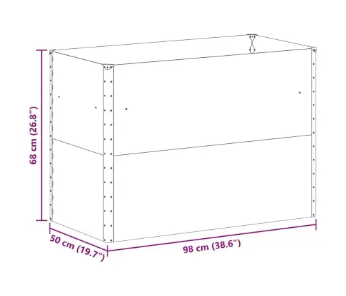Augstā Puķu Kaste Gaiši Brūns 98 X 50 X 68 Cm Cinkots Tērauds Vidaxl