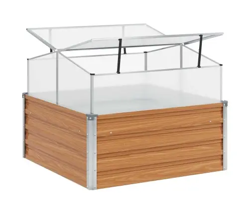 Dārza Podiņš Ar Siltumnīcu Gaiši Brūns 100 X 100 X 77 Cm Vidaxl