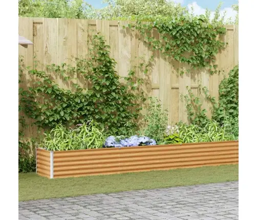 Augstā Puķu Kaste Gaiši Brūns 1164 X 50 X 36 Cm Cinkots Tērauds Vidaxl