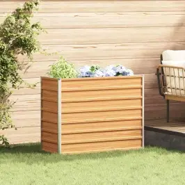 Augstā Puķu Kaste Gaiši Brūns 100 X 40 X 77 Cm Cinkots Tērauds Vidaxl