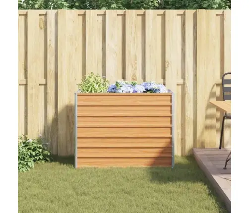 Augstā Puķu Kaste Gaiši Brūns 100 X 40 X 77 Cm Cinkots Tērauds Vidaxl