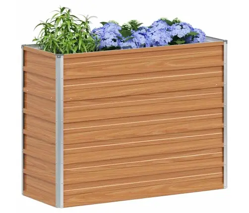 Augstā Puķu Kaste Gaiši Brūns 100 X 40 X 77 Cm Cinkots Tērauds Vidaxl