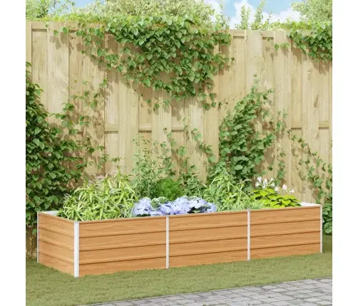 Augstā Puķu Kaste Gaiši Brūns 240 X 80 X 45 Cm Cinkots Tērauds Vidaxl