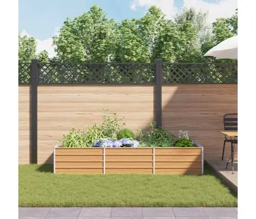 Augstā Puķu Kaste Gaiši Brūns 240 X 80 X 45 Cm Cinkots Tērauds Vidaxl