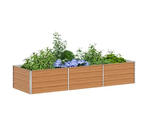 Augstā Puķu Kaste Gaiši Brūns 240 X 80 X 45 Cm Cinkots Tērauds Vidaxl