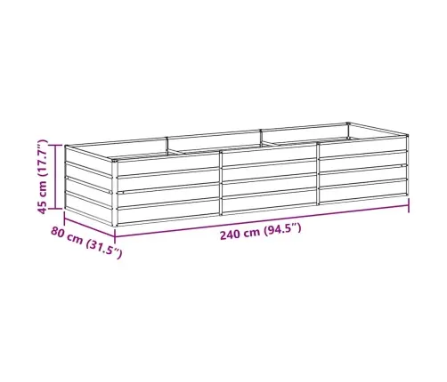 Augstā Puķu Kaste Gaiši Brūns 240 X 80 X 45 Cm Cinkots Tērauds Vidaxl