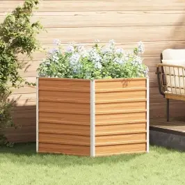 Paaugstināta Dārza Gulta Gaiši Brūns 129 X 129 X 77 Cm Vidaxl