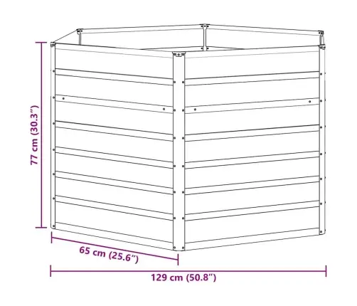 Paaugstināta Dārza Gulta Gaiši Brūns 129 X 129 X 77 Cm Vidaxl