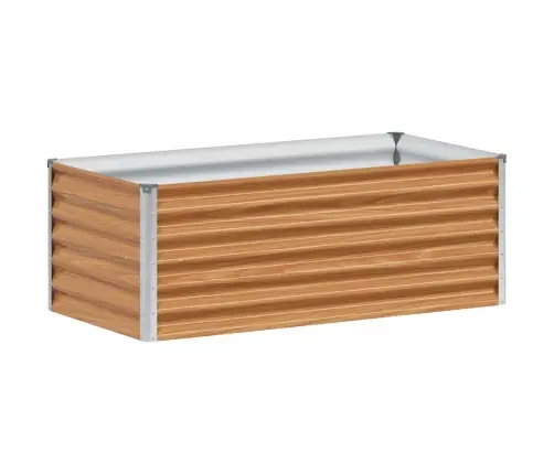 Augstā Puķu Kaste Gaiši Brūns 98 X 50 X 36 Cm Cinkots Tērauds Vidaxl