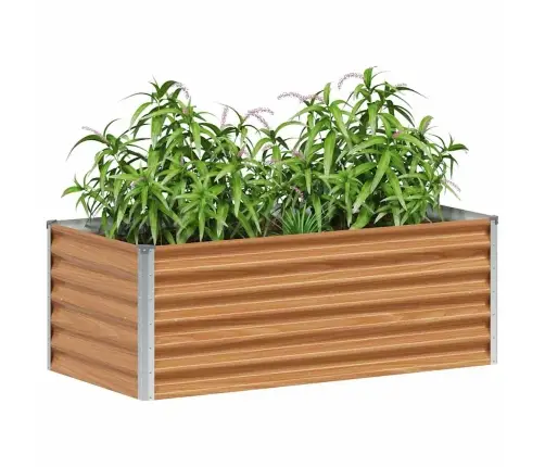 Augstā Puķu Kaste Gaiši Brūns 98 X 50 X 36 Cm Cinkots Tērauds Vidaxl