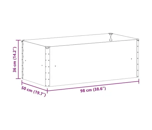 Augstā Puķu Kaste Gaiši Brūns 98 X 50 X 36 Cm Cinkots Tērauds Vidaxl