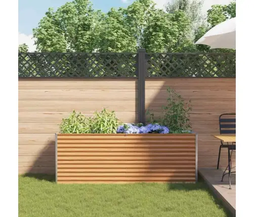 Augstā Puķu Kaste Gaiši Brūns 195 X 50 X 68 Cm Cinkots Tērauds Vidaxl