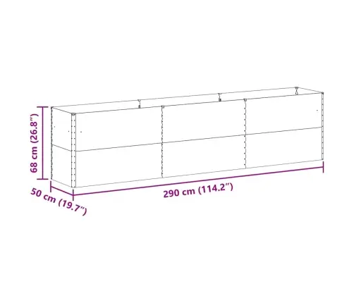 Paaukštinta Sodo Lova 290 X 50 X 68 Cm Cinkuota Plienas