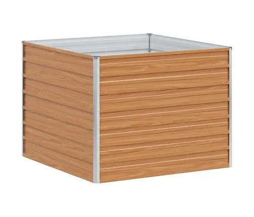 Augstā Puķu Kaste Gaiši Brūns 100 X 100 X 77 Cm Cinkots Tērauds Vidaxl