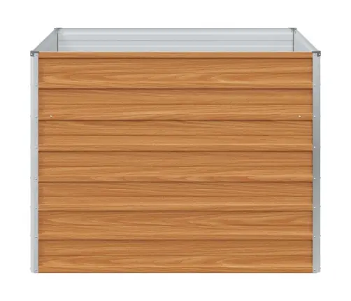 Augstā Puķu Kaste Gaiši Brūns 100 X 100 X 77 Cm Cinkots Tērauds Vidaxl