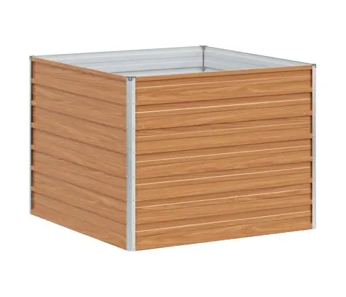 Augstā Puķu Kaste Gaiši Brūns 100 X 100 X 77 Cm Cinkots Tērauds Vidaxl