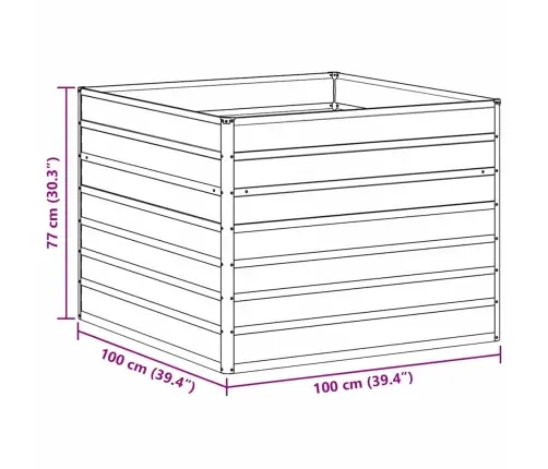 Augstā Puķu Kaste Gaiši Brūns 100 X 100 X 77 Cm Cinkots Tērauds Vidaxl