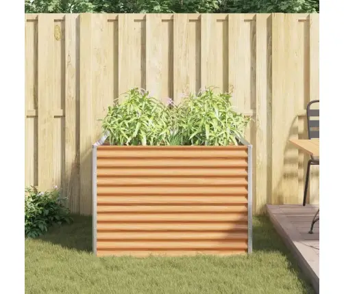 Augstā Puķu Kaste Gaiši Brūns 98 X 100 X 68 Cm Cinkots Tērauds Vidaxl